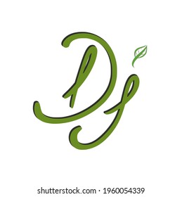 Dj initial handwritten logo for identity