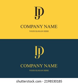 DJ Initial Letter Logo Clothing Modern Minimalist Urban Creative Fashion Brand Luxury Logo Template. DJ Business Monogram Streetwear Photography Boutique Apparel Versatile Modern Concept Logo.