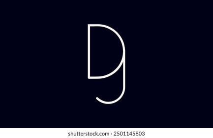 DJ initial letter logo design. DJ logo design vector in black background.