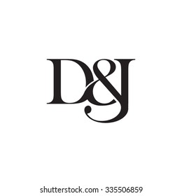 D&J Initial logo. Ampersand monogram logo