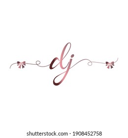 DJ Logo inicial escritura a mano moderna moda de lujo