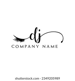 DJ logotipo inicial lash logo eyelector moderno
