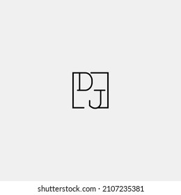 DJ initial logo in line concept in high quality professional design that will be best for companies