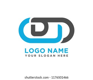 DJ initial logo template vexctor