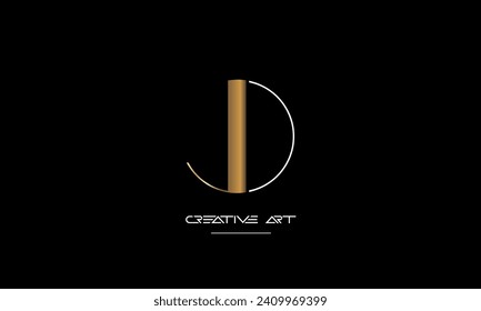 DJ, JD, D, J abstract letters logo monogram