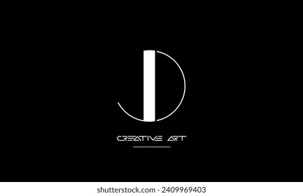 DJ, JD, D, J abstract letters logo monogram
