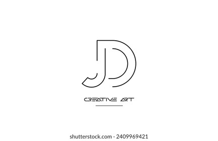 DJ, JD, D, J abstract letters logo monogram