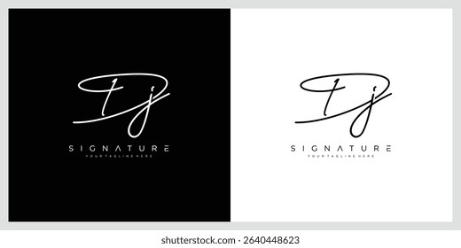 DJ or JD Initial handwriting logo vector