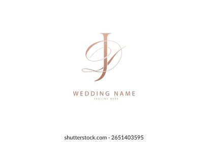 DJ, JD Cartas iniciales Boda Logo Monograma