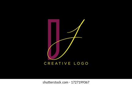 Plantilla de diseño de logotipo inicial de la carta JD de DJ
