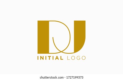 DJ JD Letter Initial Logo Design Template
