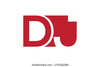 DJ or JD Letter Initial Logo Design, Vector Template