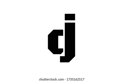 dj or jd Letter Initial Logo Design, Vector Template