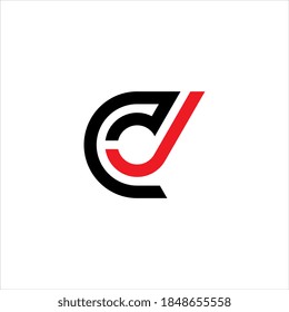 vector de diseño del logotipo de letras DJ o JD.