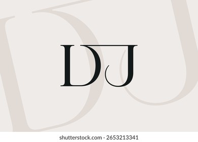 Design de ícone de logotipo de letra DJ ou JD. Monograma de iniciais de luxo estilo clássico.