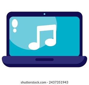 dj laptop music illustration vector