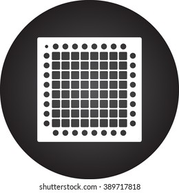 DJ launchpad loop station mixer simple icon  on round background