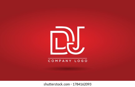 DJ Letter Design Logo Logotype Icon Concept  and Classic Elegant  Look Vector Illustration.