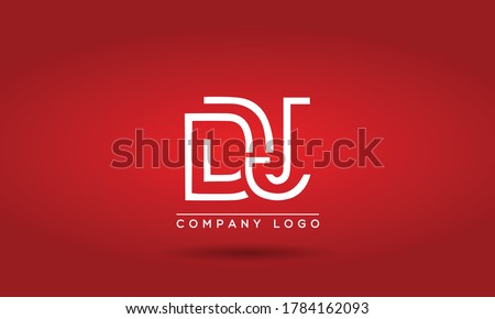 DJ Letter Design Logo Logotype Icon Concept  and Classic Elegant  Look Vector Illustration.