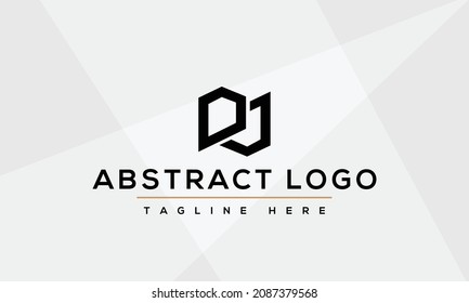 Ilustración del vector de plantilla de diseño de logotipo inicial de la carta DJ