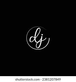 Logo de letra DJ diseño creativo con gráfico vector logo simple y moderno