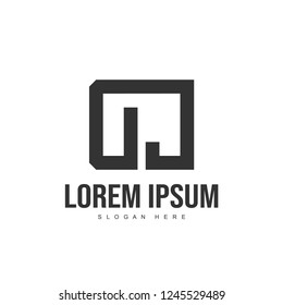 DJ Letter logo design. Initial letter logo template design