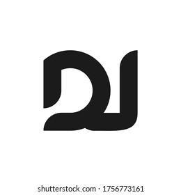 DJ Letter Logo Design With Simple style