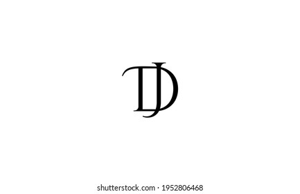 DJ Letter Logo Design With Simple style
