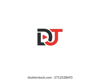 VECTOR de diseño de logotipo de letra de DJ para empresa de medios. Icono del logotipo de JD con letras iniciales. Plantilla de diseño de logotipo de logotipo de DJ de letra Abstractas.