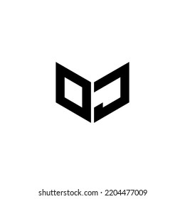 Diseño del logotipo de la letra DJ con fondo blanco en el ilustrador. Logo vector, diseños de caligrafía para logotipo, afiche, invitación, etc.