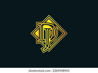 logotipo de letra DJ y plantilla de diseño de iconos