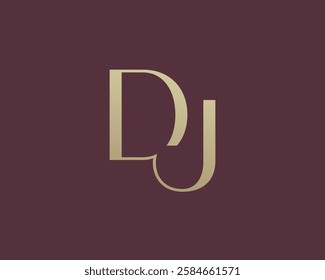 DJ letter logo icon design. Classic style luxury initials monogram.