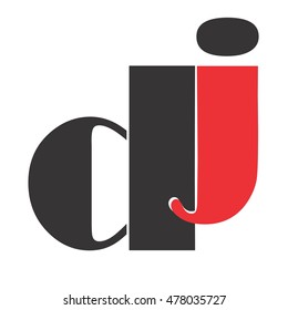 dj lettter vector logo