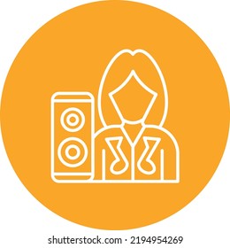 DJ line circle icon vector image. Can be used for new year. Can also be used for web apps, mobile apps and print media.