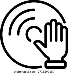 VECTOR de ilustración de icono de línea de DJ