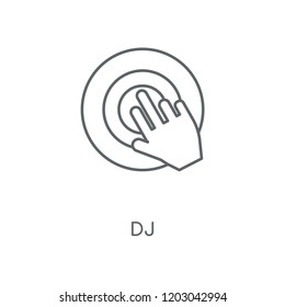 DJ linear icon. DJ concept stroke symbol design. Thin graphic elements vector illustration, outline pattern on a white background, eps 10.