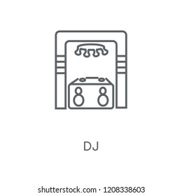 DJ linear icon. DJ concept stroke symbol design. Thin graphic elements vector illustration, outline pattern on a white background, eps 10.