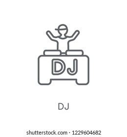 dj linear icon. Modern outline dj logo concept on white background from Professions collection. Suitable for use on web apps, mobile apps and print media.