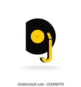 DJ logo concept. Music sign.