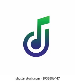 dj logo design, music note icon