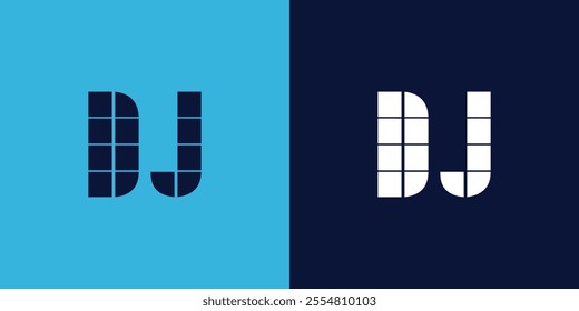 DJ logo design with tile shape. Minimalist and modern vector illustration design suitable for business or brand