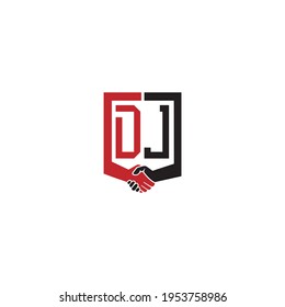 dj logo hand deal design vector icon