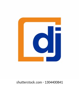 DJ logo initial letter design template vector illustration