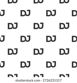 Patrón inconsútil del logotipo de DJ aislado en el fondo blanco