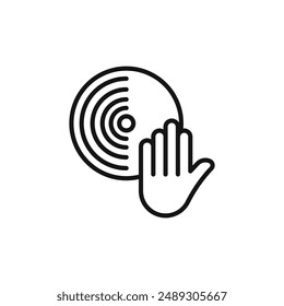 Dj logo sign vector outline