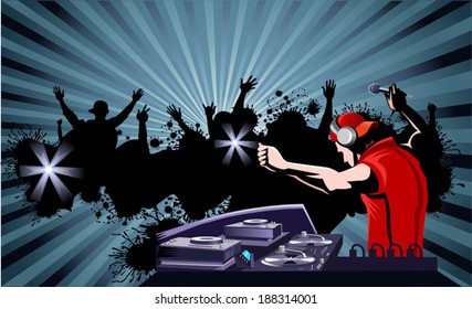 Dj made a music in club
