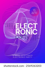 Dj Magazine. Fest Design. Electro Invite. Blue Music Event. Party Festival Graphic. Pink Dance Set. Psychedelic Beat Invitation. Violet Dj Magazine