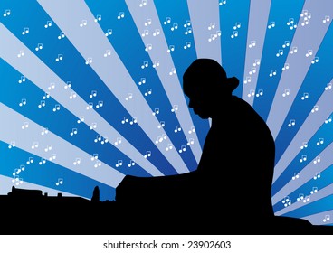 DJ making music