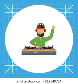 DJ Man Using Mixer Icon