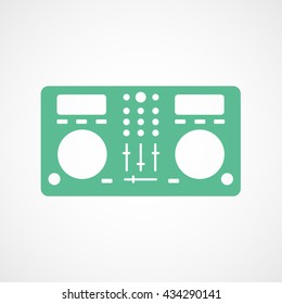 DJ Midi Controller Green Icon On White Background